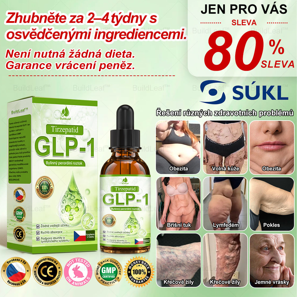 🍃 Oficiální obchod v České republice |🍃  BuildLeaf® Tirzepatid GLP-1 kapky pro podporu hubnutí – 👩‍⚕️ Potravinářský spalovač tuků vyvinutý Českou asociací pro léčbu obezity.